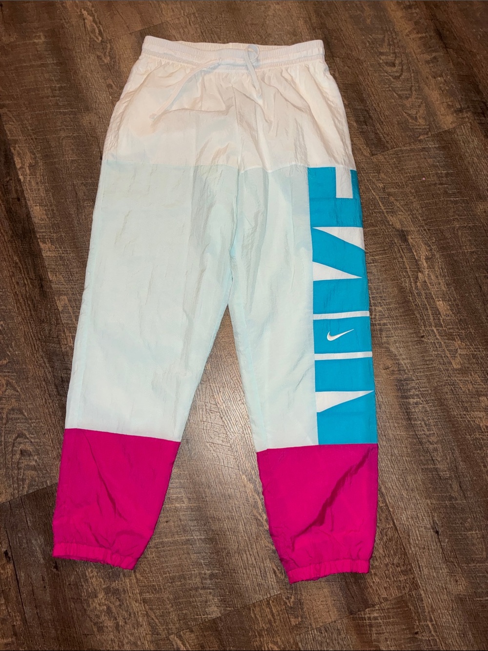 Nike White, Blue & Pink Colorblock Joggers